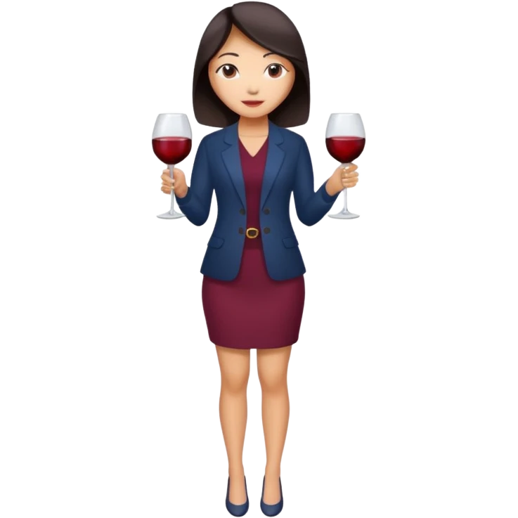 Full body nude very beautiful asian young woman, very beautiful face, holding wine emoji