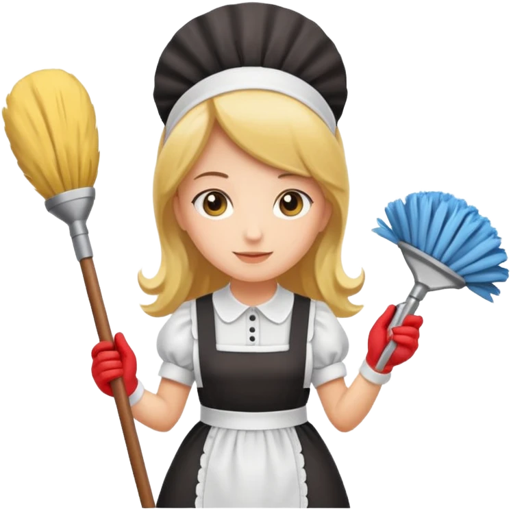 Maid with duster emoji