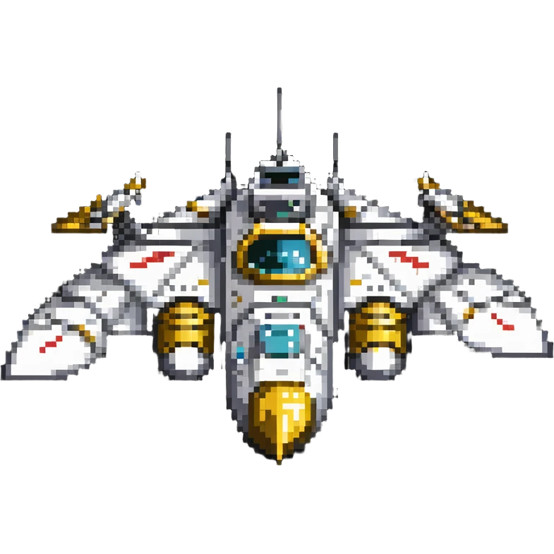 Space warship from Golden Son with gold details emoji