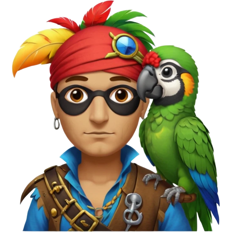 pirate and parrot emoji