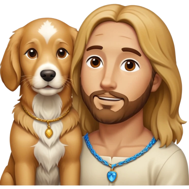 Can u make Jesus with brown and white golden retriever? emoji