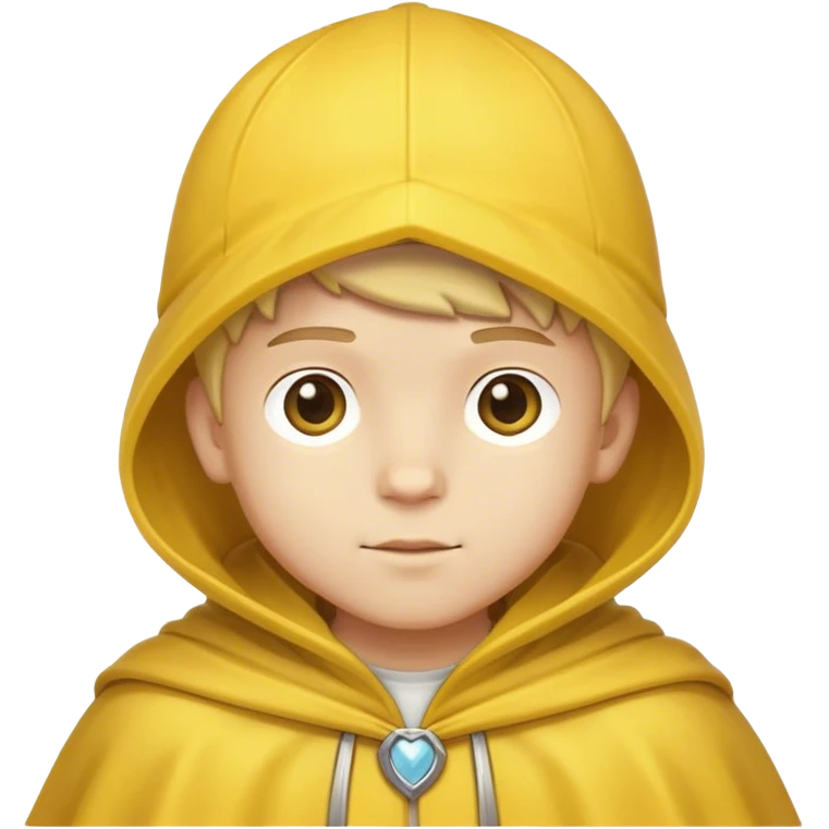 a boy with a yeloow cap and a yeloow cloak  emoji