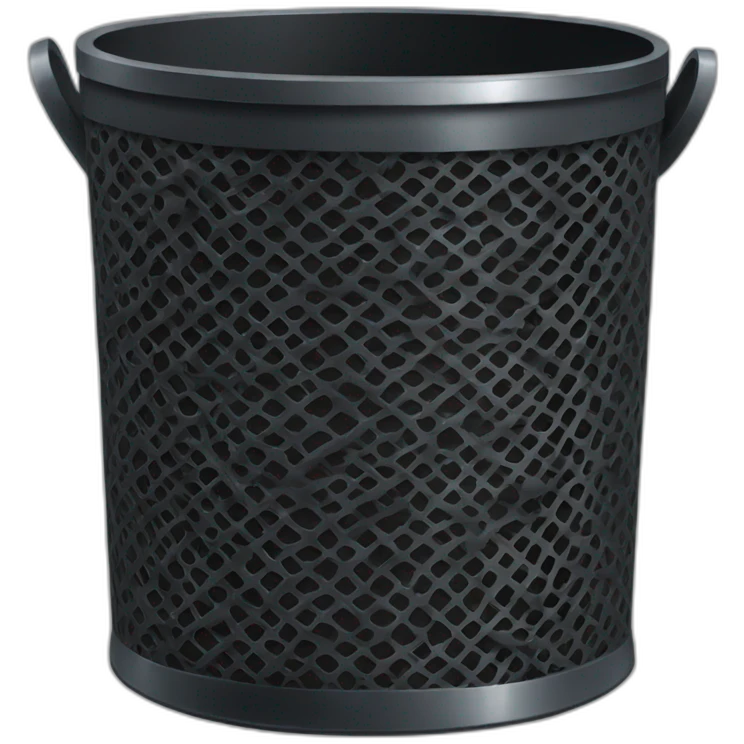 black mesh metal dustbin emoji