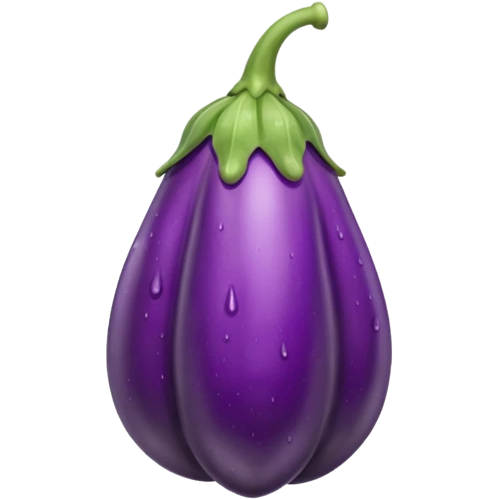 Detailed dripping wet eggplant with veins emoji