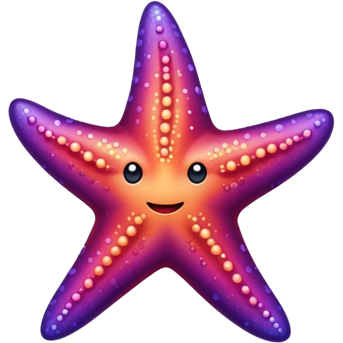 color gradient between red and purple glitter cute starfish emoji
