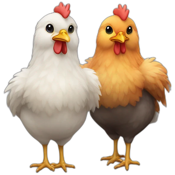 3 colorful chicken fledglings emoji