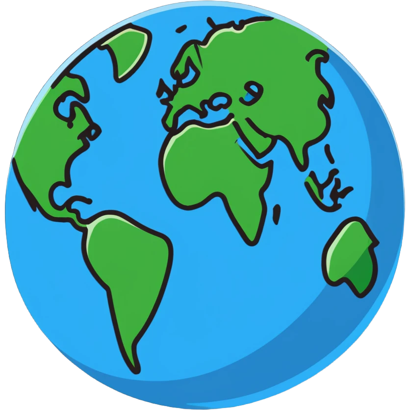Globe of Earth with landmasses forming the number 812 emoji
