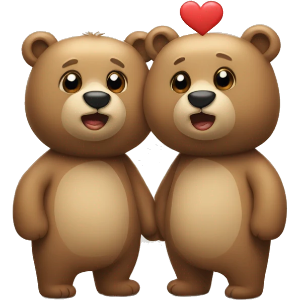 Two bears in love emoji