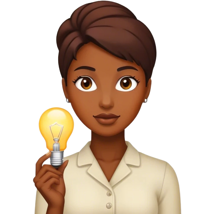 woman with bulb emoji