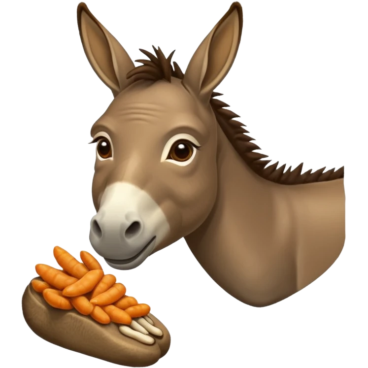 a donkey eating feet emoji