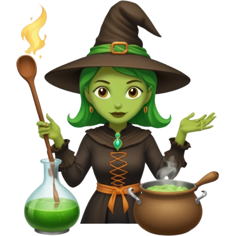green witch cooking potion emoji