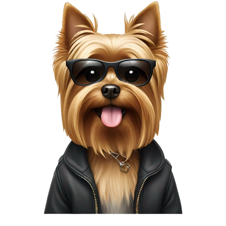 yourkie dog with sunglasses emoji