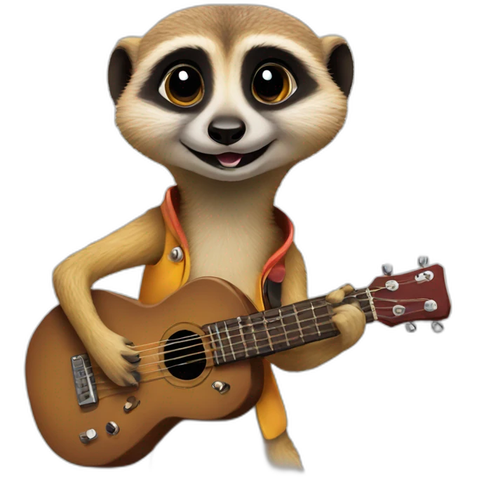 Meerkat playing guitar emoji