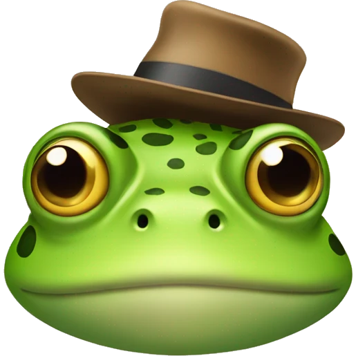 Frog wearing a hat emoji