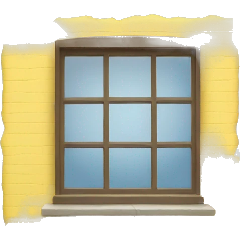 A Window with a yellow post-it in the lower left corner  emoji