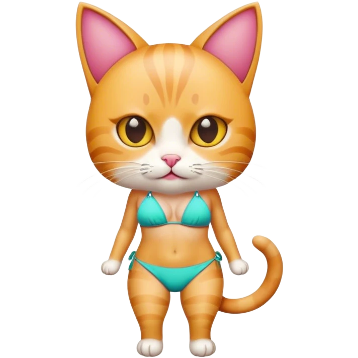 Cat wearing a bikini emoji