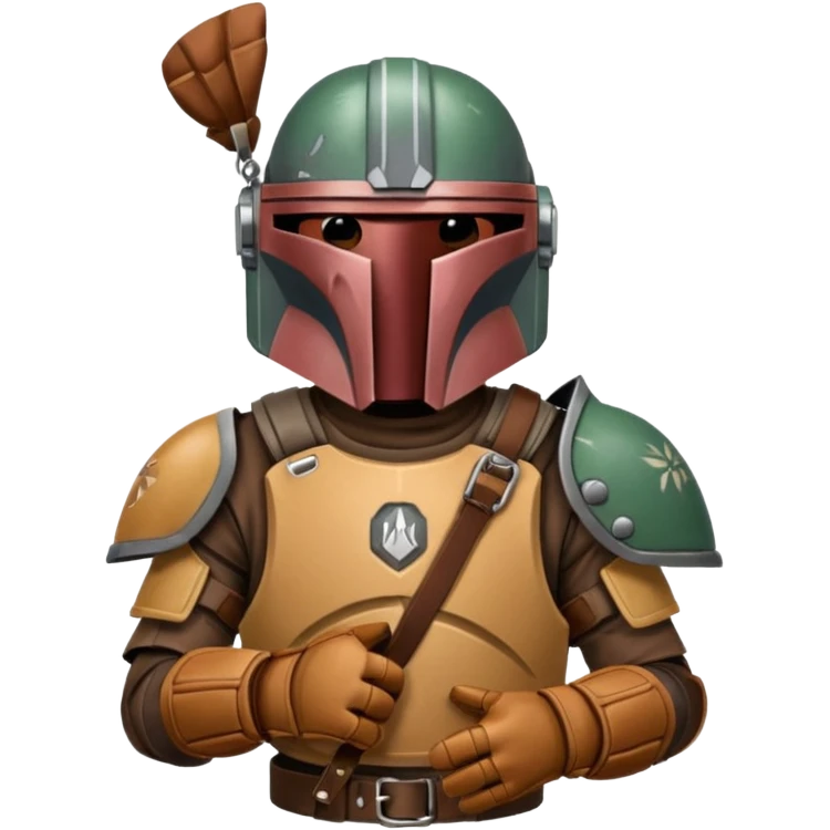 Mandalorian with a Catcher's mitt emoji