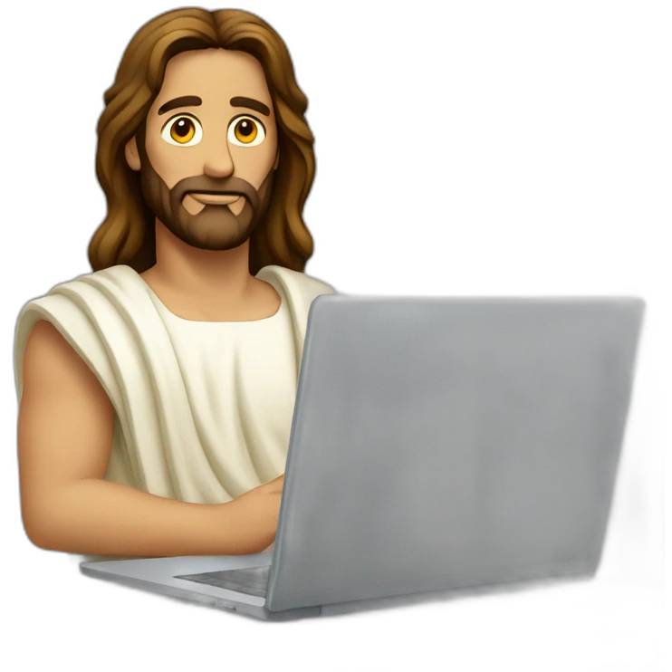 Jesus on laptop emoji