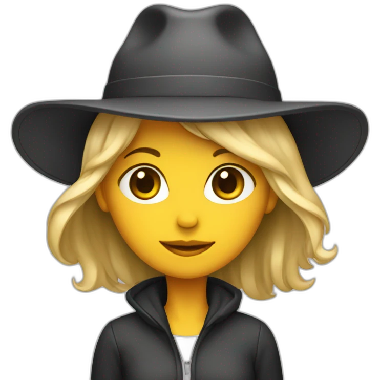 Girl with flat brim hat emoji