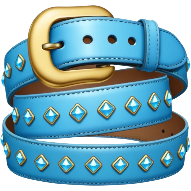 a bedazzled sky blue belt emoji