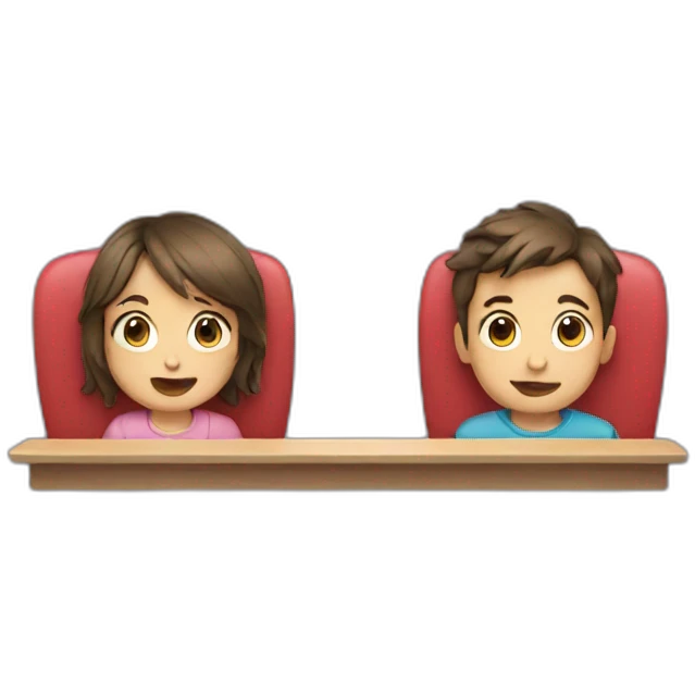 Boy and girl watching tv emoji