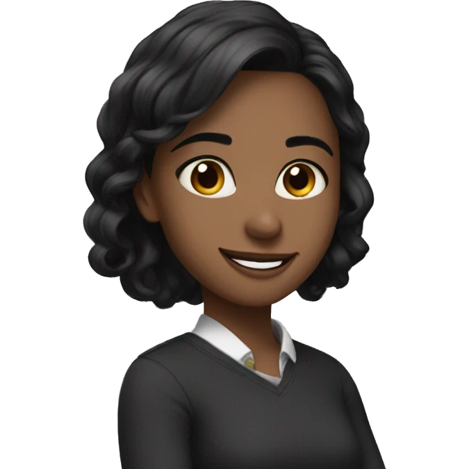 Make a pretty girl what black  hair a nice smile and a soft jawline emoji