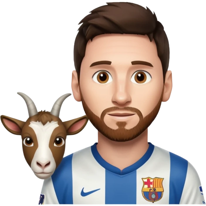 Lionel Messi avec une chèvre  emoji