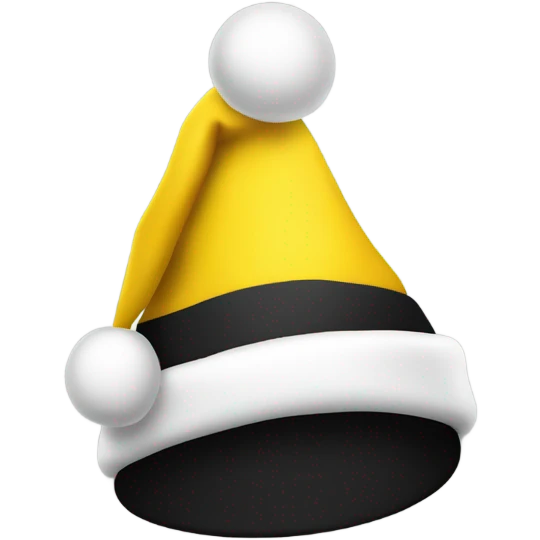Yellow Black Santa Hat emoji