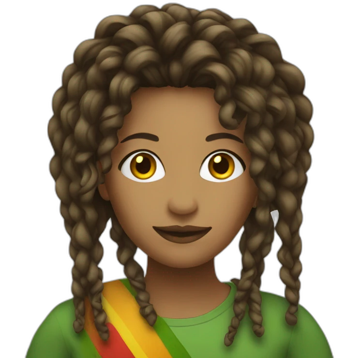 Femme Rasta locks emoji