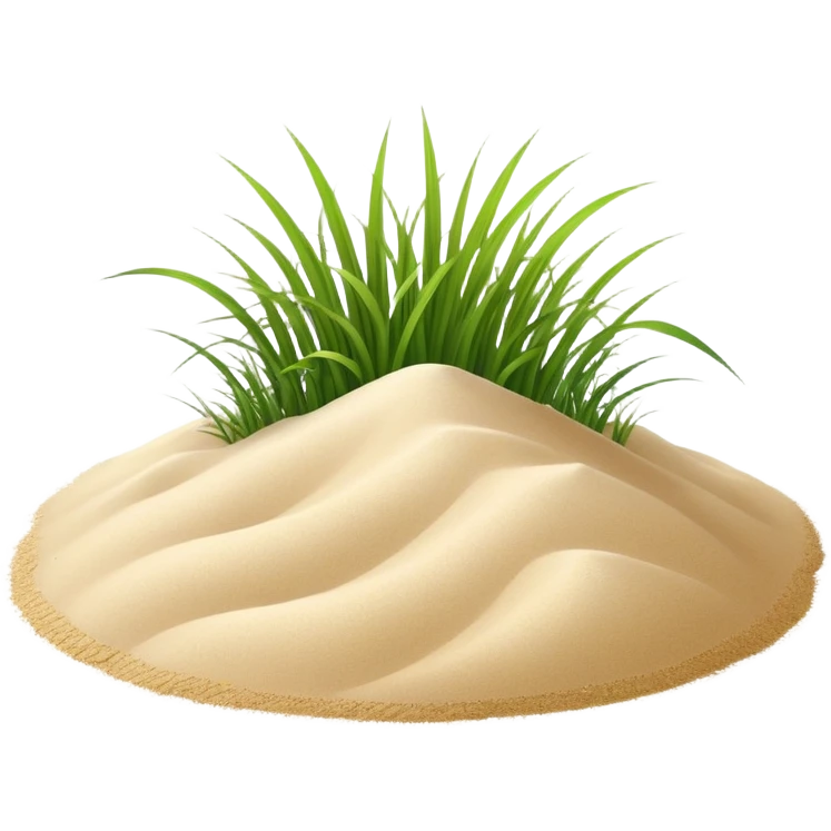 generate realistic detailed grass in 3d style with sand  emoji