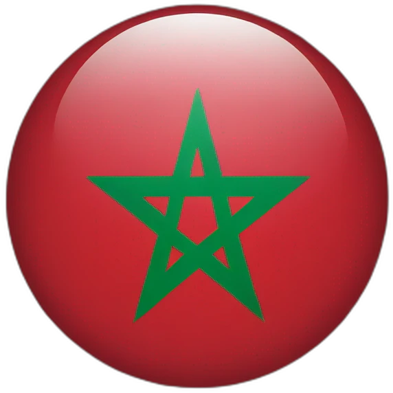 Morocco flag with fes in the centre emoji
