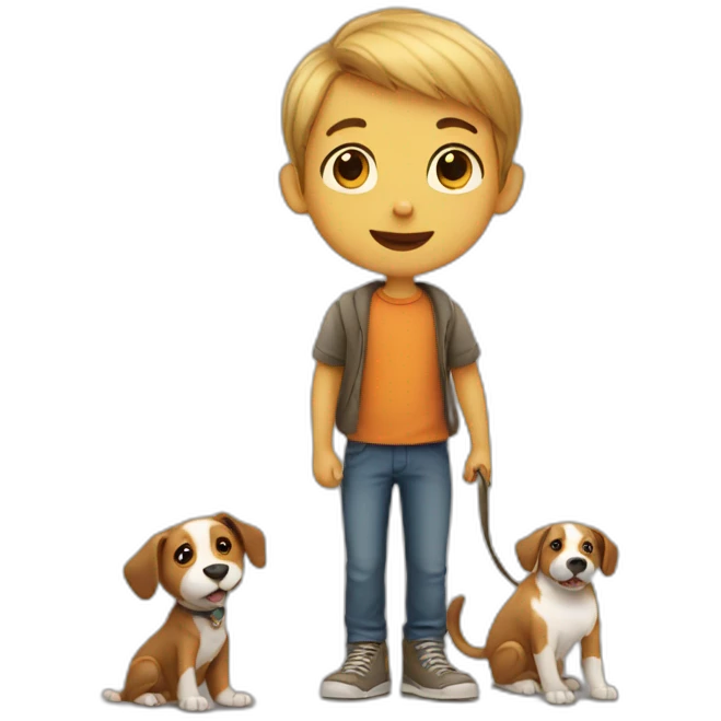 a little boy with dog emoji
