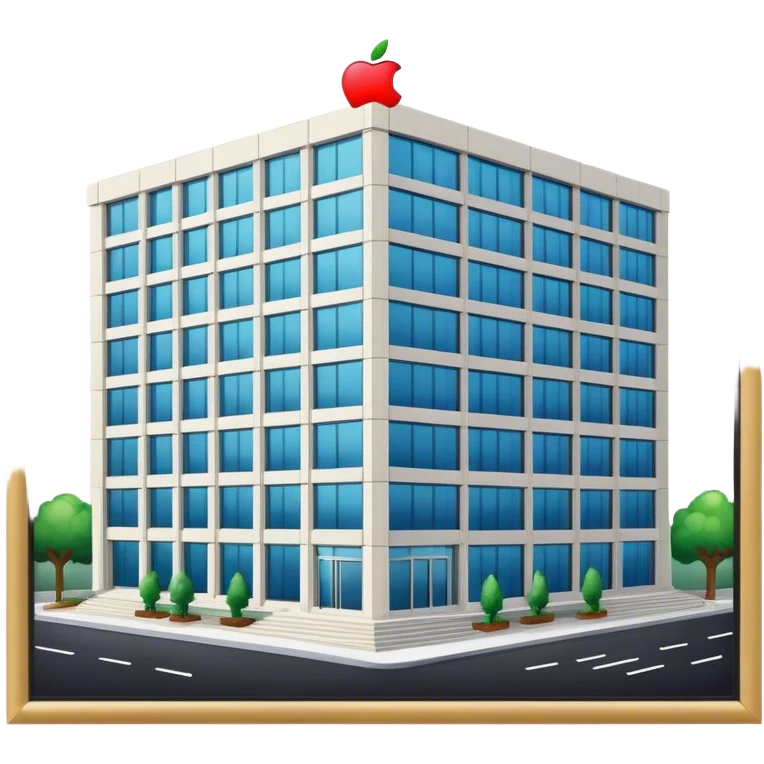 apple brand company building. looks realistic emoji