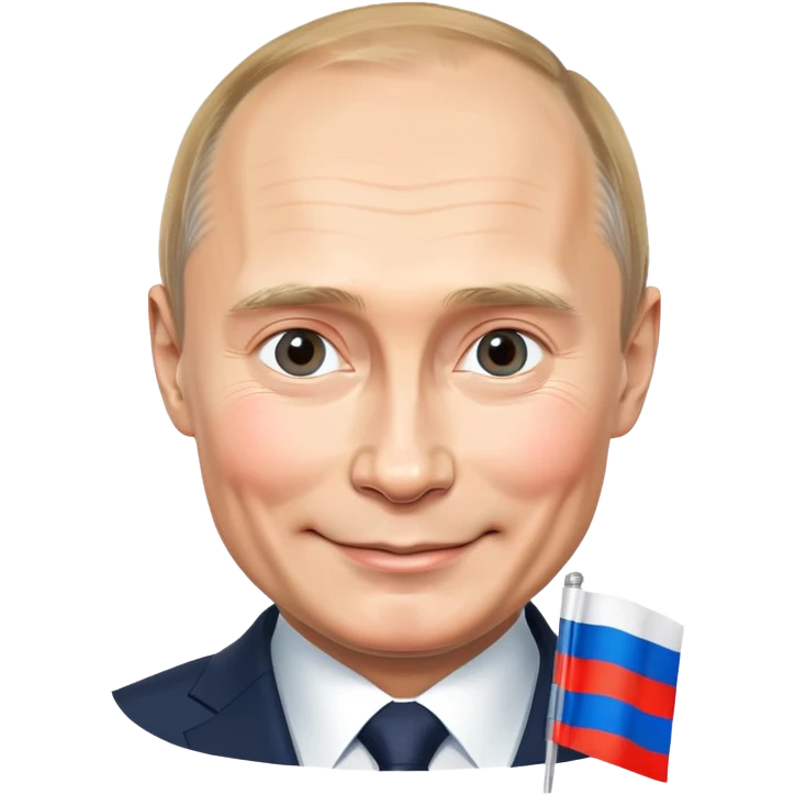 Putin smiling with Russian flag emoji