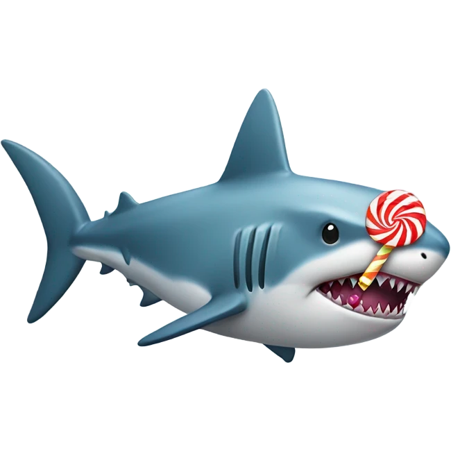 Shark with a lollipop emoji