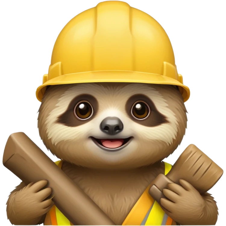 baby sloth face wearing a hard hat, no body emoji