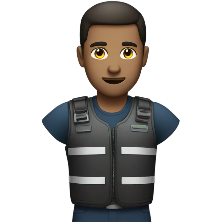 man standing with anti-stab vest emoji