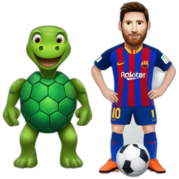 Messi et tortue emoji