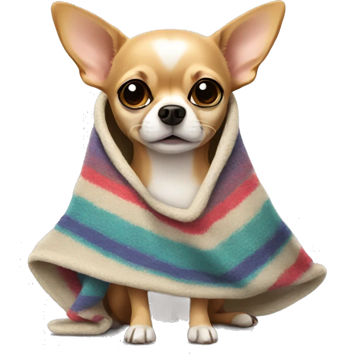 Chihuahua wearing a blanket emoji