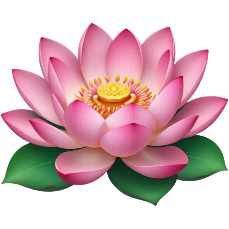 blooming lotus with leaf emoji