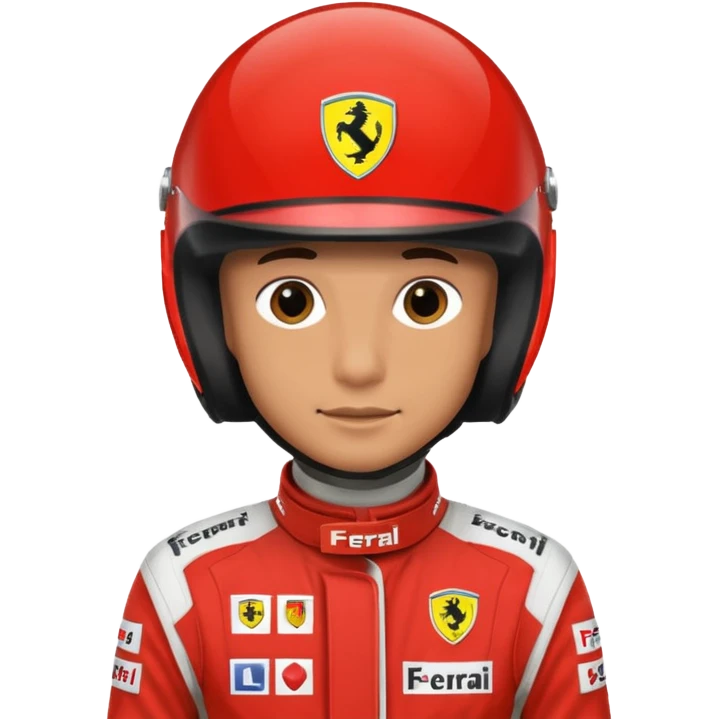 ferrari f1 driver headshot with helmet emoji
