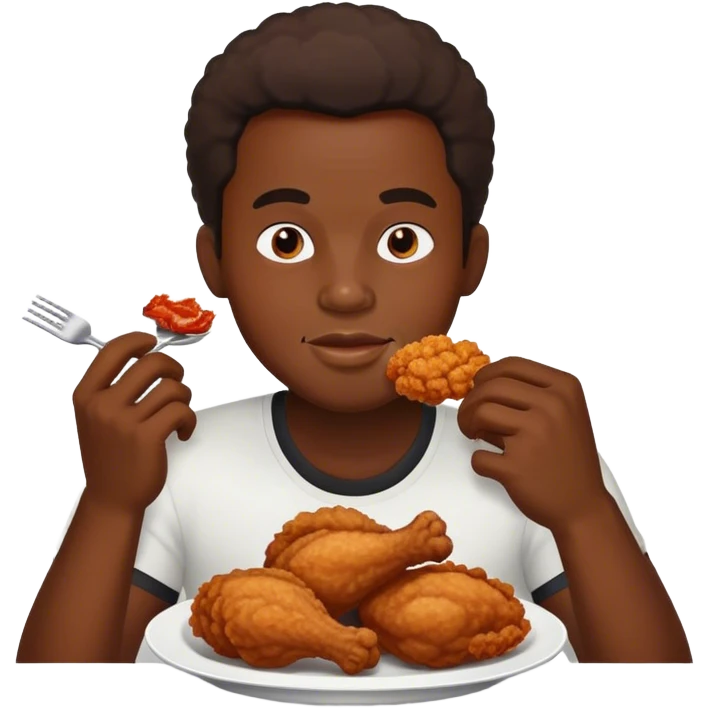Black man eating chicken emoji