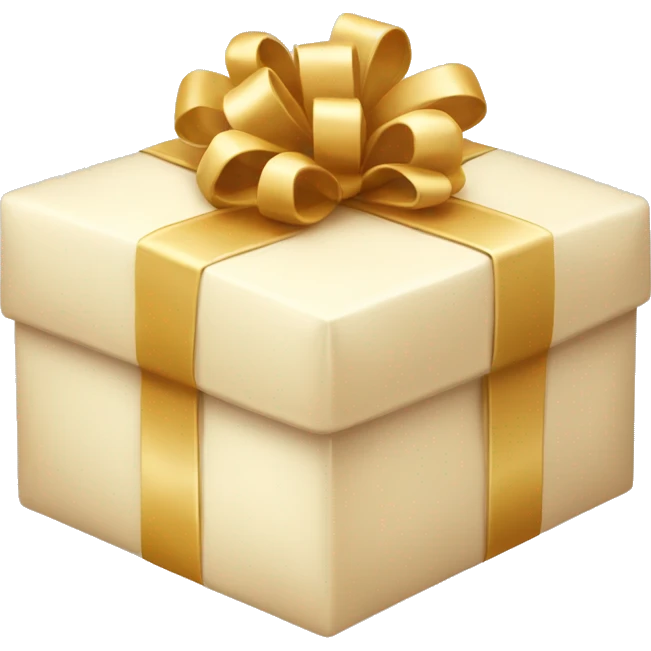 Cream colored gift emoji