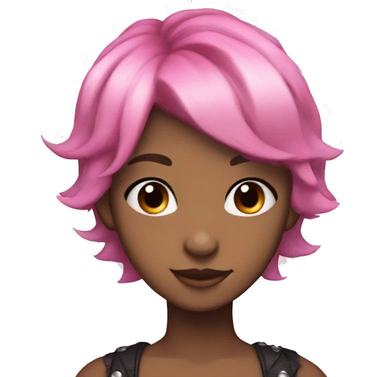 Femboy dragon, short black hair/pink highlights emoji