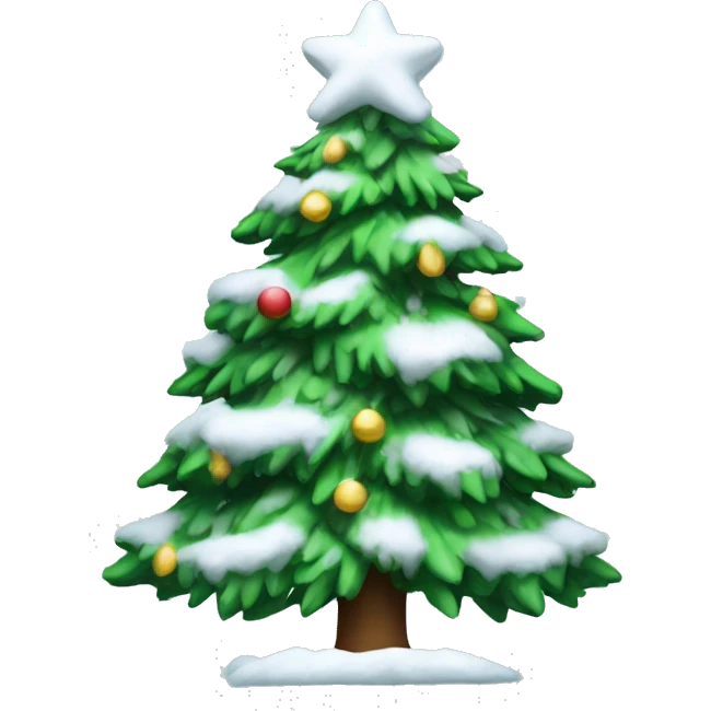 christmas tree with snow emoji