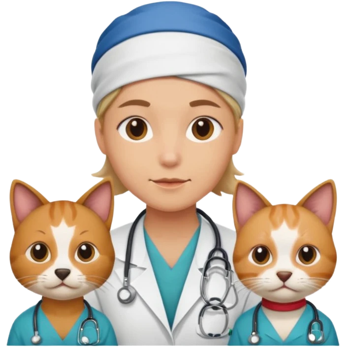 doctors with bandanas cat or dog emoji