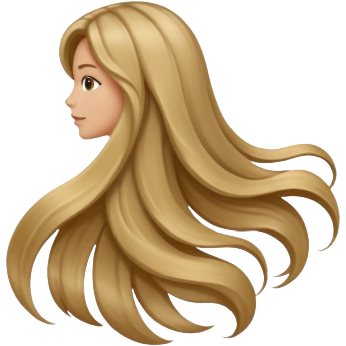 back view of long dark blonde hair emoji
