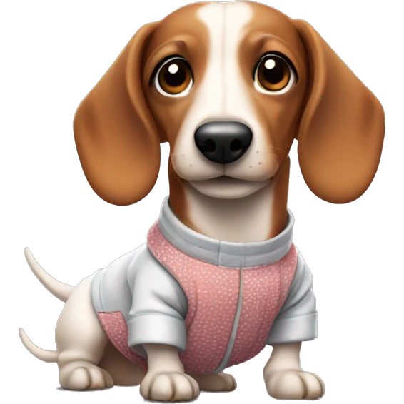 Cute sausage dog in clothes  emoji