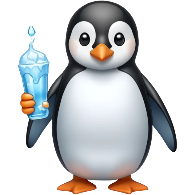 얼음 들고있는 펭귄 emoji