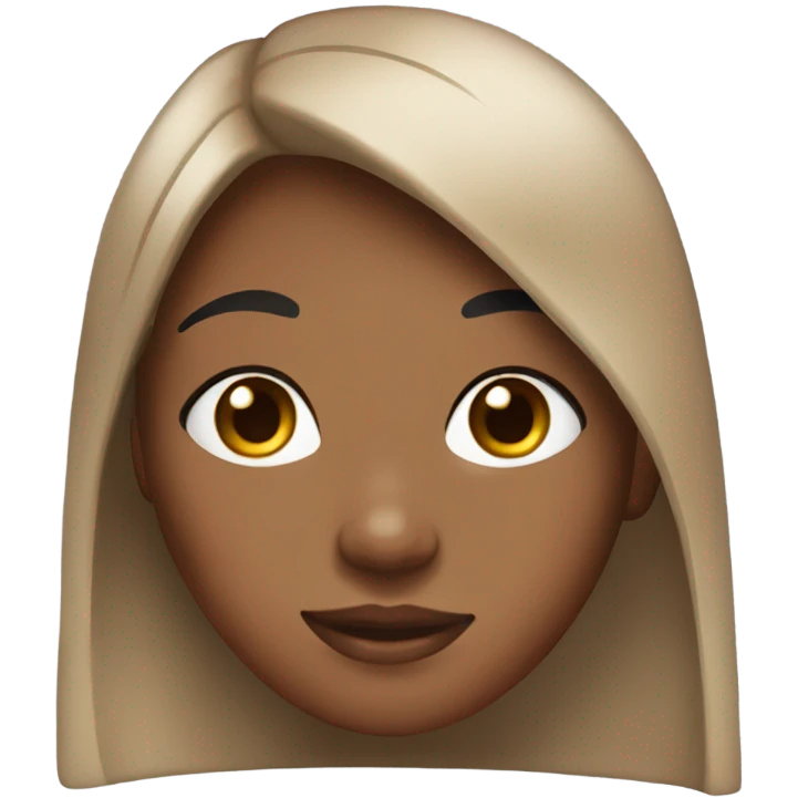 Caramel skin girl with straight black hair and light freckles emoji